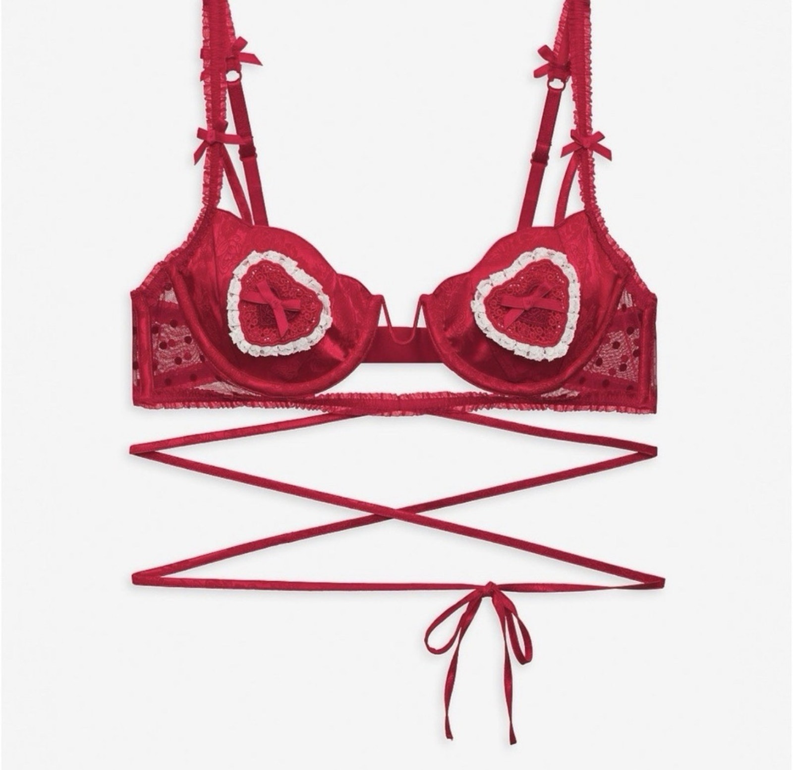 For Love & Lemons Velma Bra Be Mine Red 32d